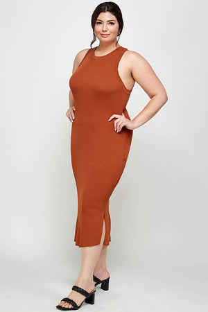 Ribbed Sleeveless Midi Dress