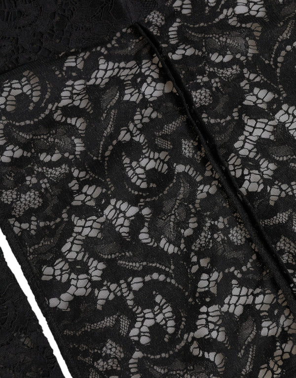 Black Floral Lace Whole Head Wrap Hat