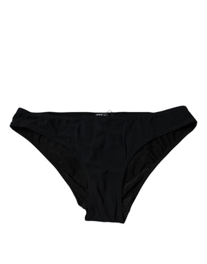 Black Nylon Stretch Mid Waist Panty Underwear