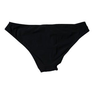 Black Nylon Stretch Mid Waist Panty Underwear