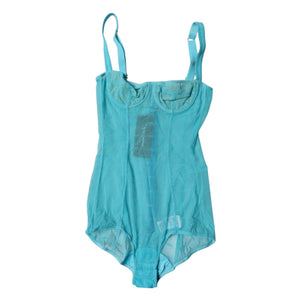 Blue Tulle Balconette Bra Bodysuit Underwear