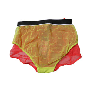 Red Yellow Tulle Mid Waist Panty Underwear