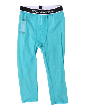 Light Blue DG Logo Nylon Cropped Tights Underwear