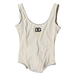 White Black Logo One Piece Beachwear Swimwear