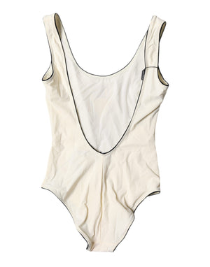 White Black Logo One Piece Beachwear Swimwear