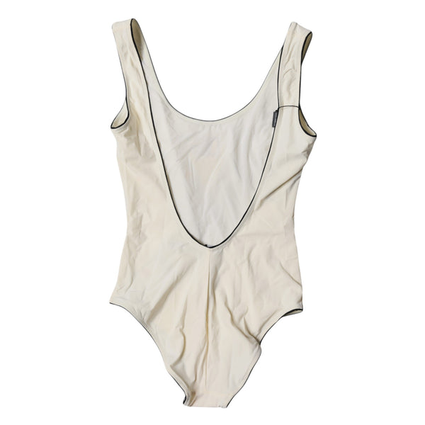 White Black Logo One Piece Beachwear Swimwear