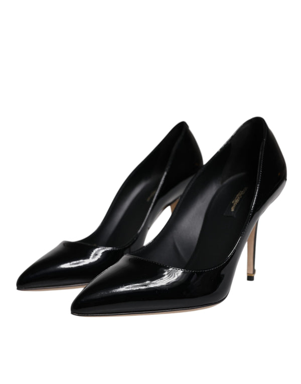 Black Patent Leather High Heels Pumps Shoes