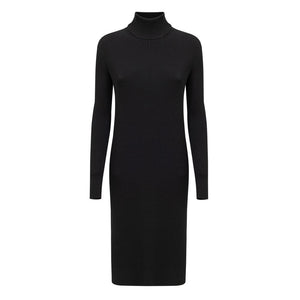 Black Wool Long Dress