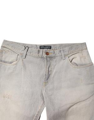 Light Gray Cotton Skinny Denim Jeans