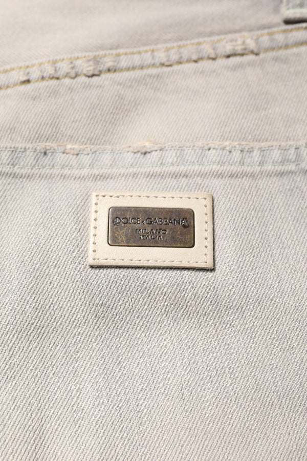 Light Gray Cotton Skinny Denim Jeans