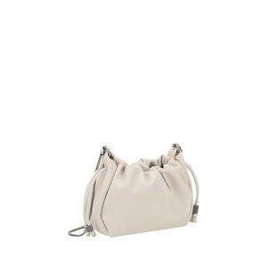 Beige Calf Leather Bos Taurus Shoulder Bag