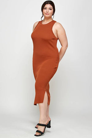 Ribbed Sleeveless Midi Dress