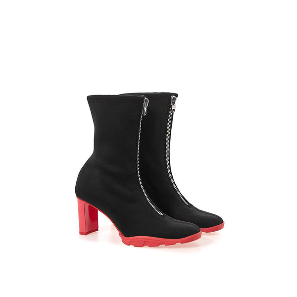 Black Neoprene Ankle Boots