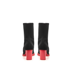 Black Neoprene Ankle Boots