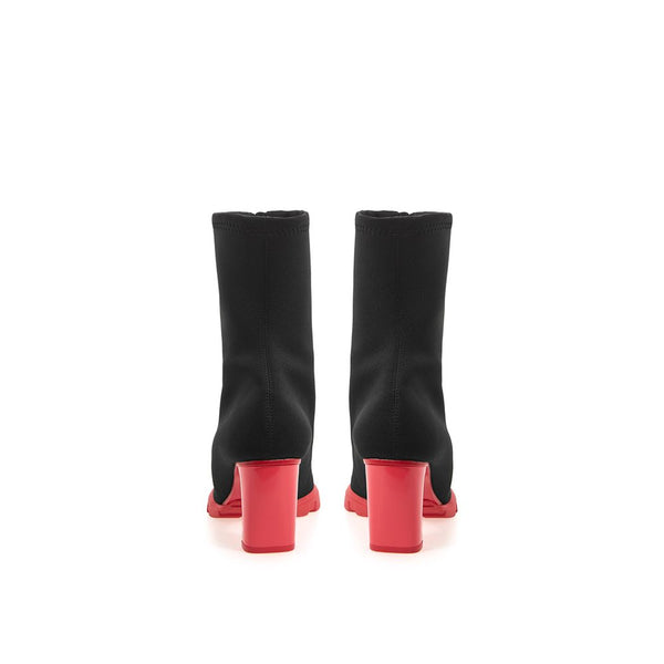 Black Neoprene Ankle Boots