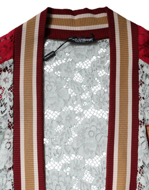 Multicolor Floral Lace Cardigan Sweater