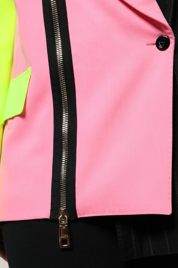 Multicolor Patchwork Embellished Coat Jacket