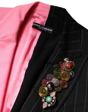 Multicolor Patchwork Embellished Coat Jacket