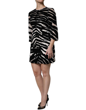 Black White Zebra A-line Sheath Mini Dress