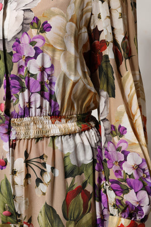 Multicolor Floral Wide Leg Jumpsuit Dress