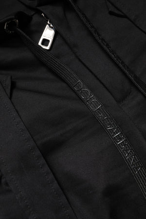 Black Cotton High Waist Cargo Pants