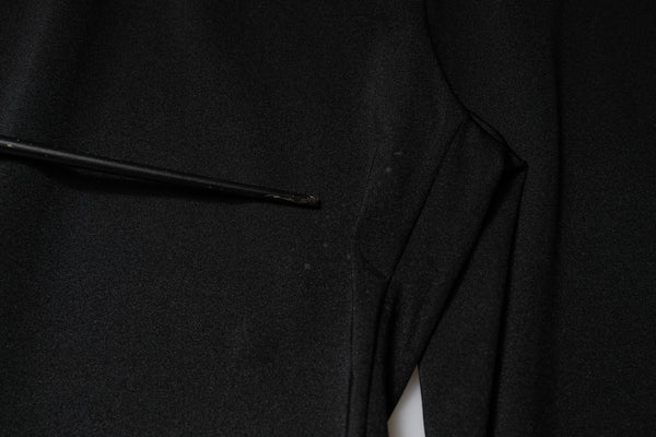 Black Nylon High Waist Slim Fit Pants