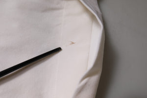 White Wool Mid Waist Wide Leg Pants