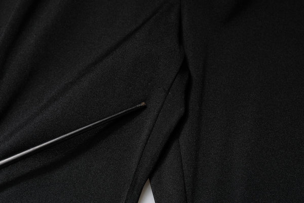 Black Nylon High Waist Slim Fit Pants