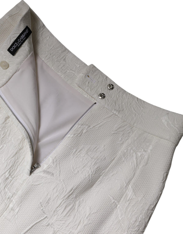 White High Waist Knee Length Pencil Skirt