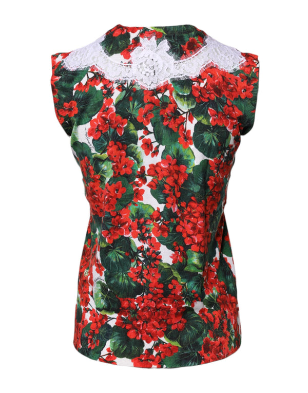 Multicolor Floral Lace Sleeveless Tank Top