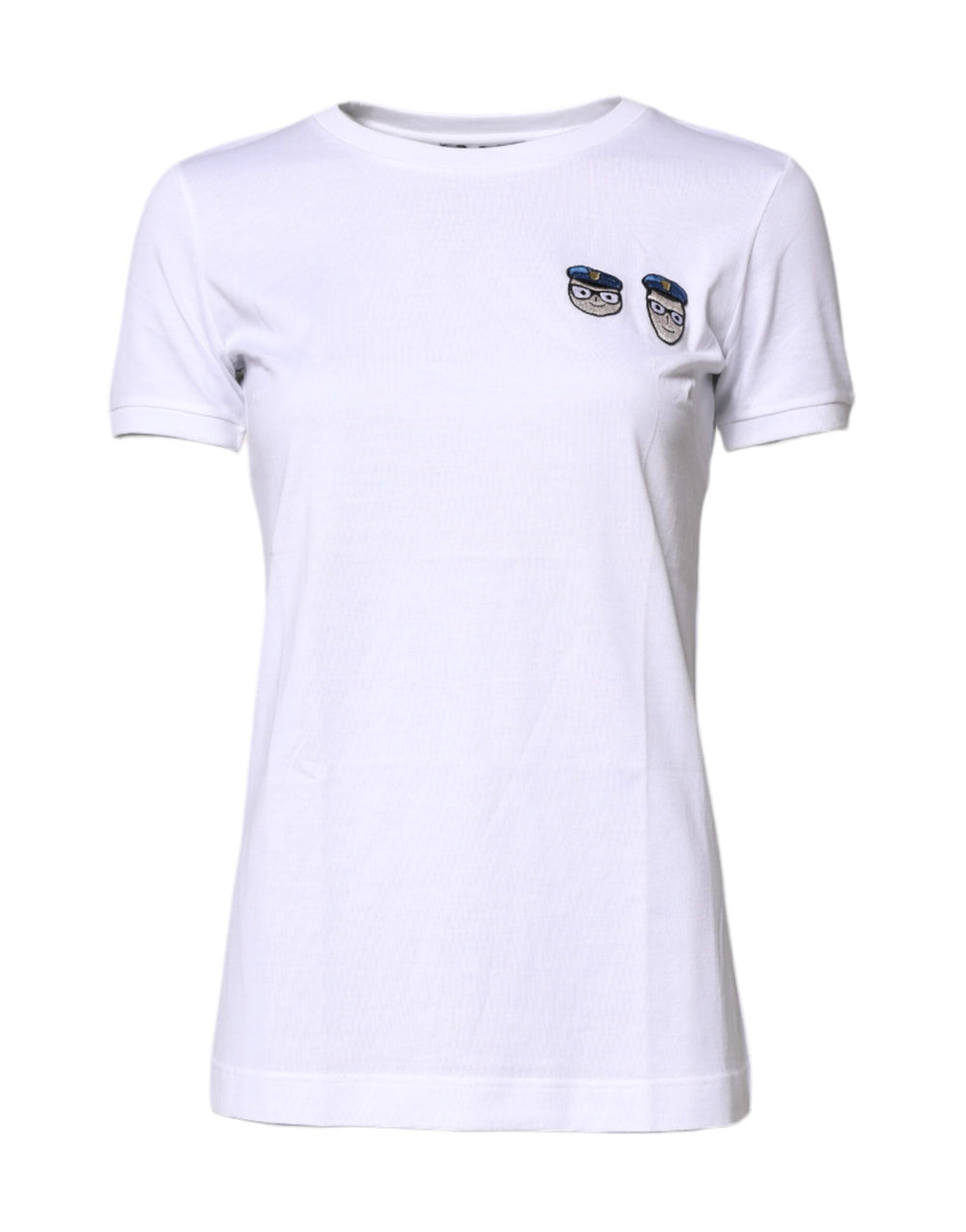 White #DGFamily Cotton Crew Neck T-shirt