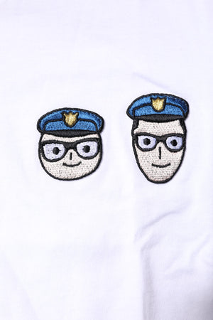 White #DGFamily Cotton Crew Neck T-shirt