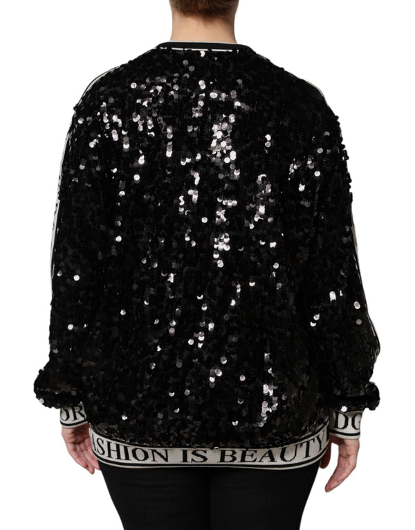 Black DG Queen Sequin Pullover Sweater