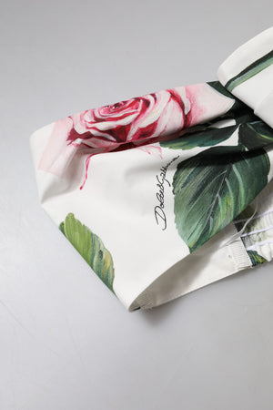 White Floral Print Cropped Bustier Corset Top