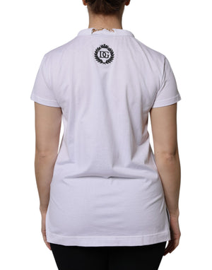 White Necklace Cotton Short Sleeve T-shirt