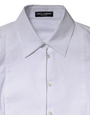 White Cotton Dress Collared Dress Shirt Top