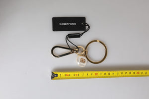 Chic Gold Brass Faux Pearl Letter Charm Keyring Keychain