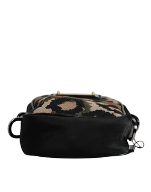 Multicolor Leopard Jacquard Logo Plaque Neck Strap Bag