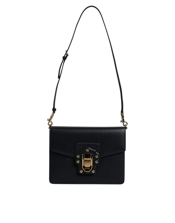 Black Calfskin Leather Shoulder Strap Bag