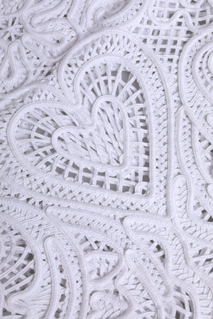 White Cordonetto Lace Beatrice Tote Shopping Bag