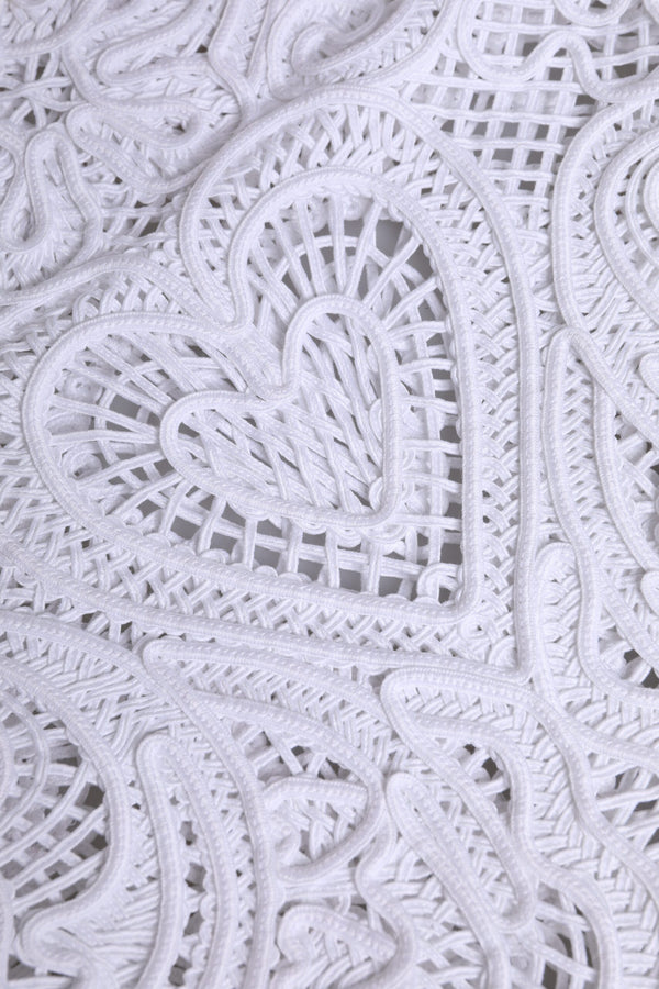 White Cordonetto Lace Beatrice Tote Shopping Bag