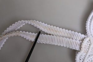 White Cordonetto Lace Beatrice Tote Shopping Bag