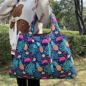 Creative Printed Foldable Single-Shoulder Shopping Bag