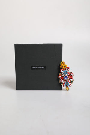 Multicolor Spring CARRETTO Gold Brass Crystal Hair Clip