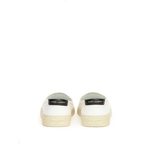 White Cotton Low Top Sneakers