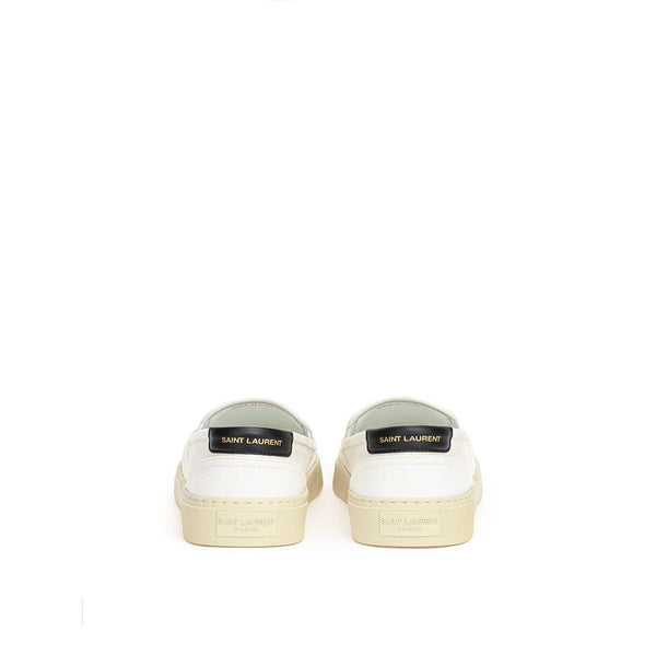 White Cotton Low Top Sneakers