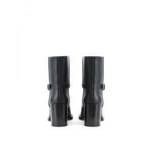 Black Leather Ankle Boots