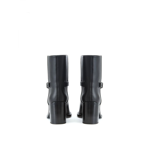 Black Leather Ankle Boots