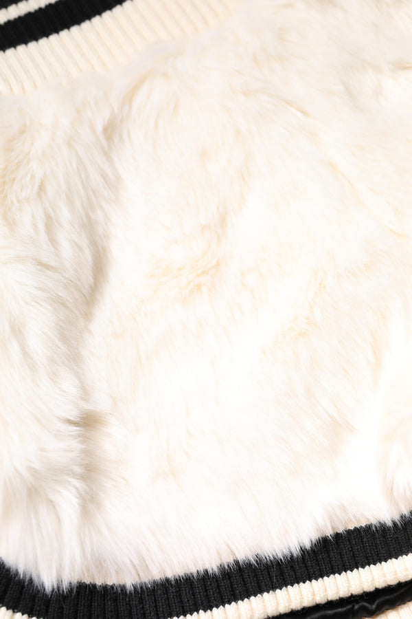 White Faux Fur High Waisted Hot Pants Short