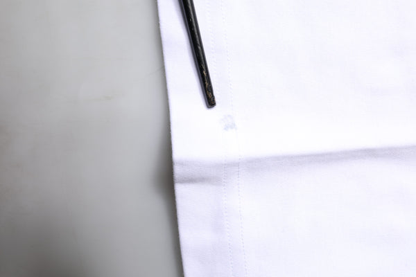 White Printed Cotton Crew Neck Tee T-shirt